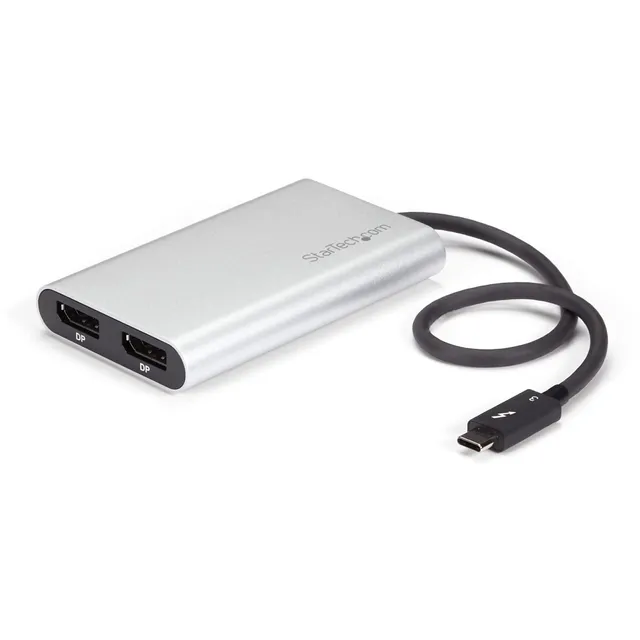 startech-com-tb32dp2t-adaptateur-thunderbolt-3-vers-double-displayport-4k-60hz image 1