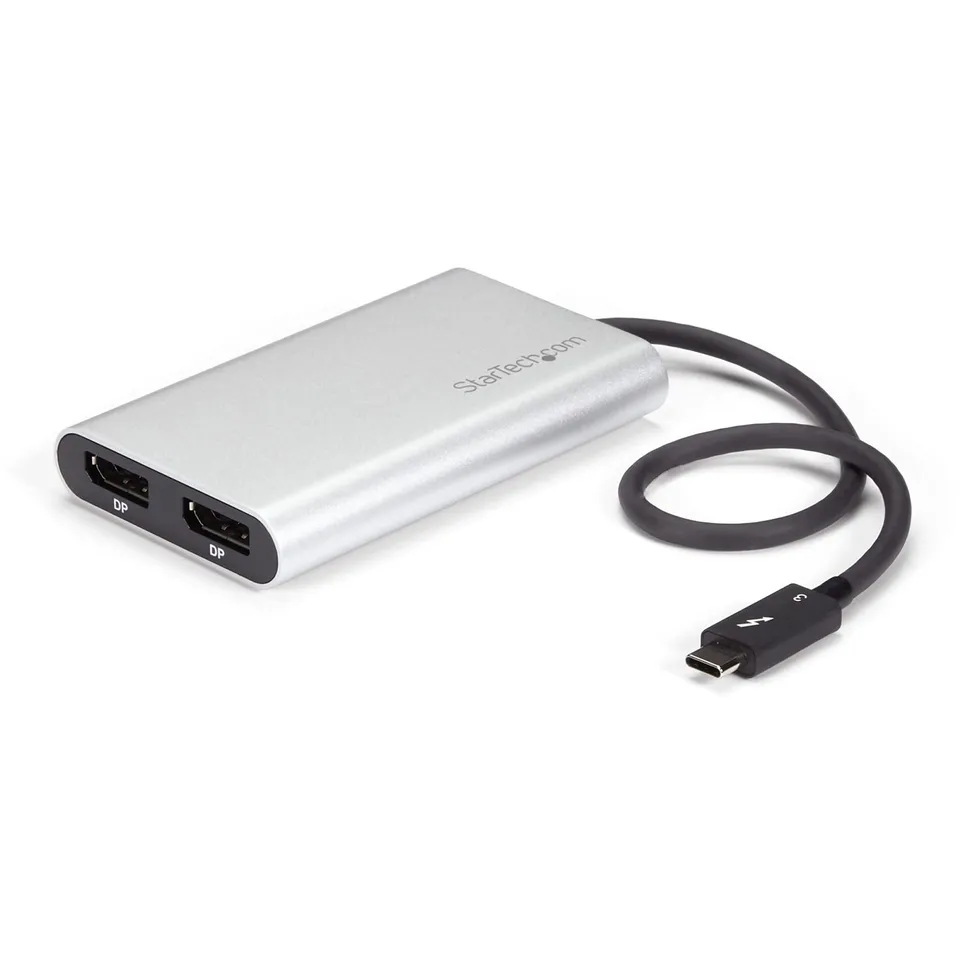startech-com-tb32dp2t-adaptateur-thunderbolt-3-vers-double-displayport-4k-60hz image 1