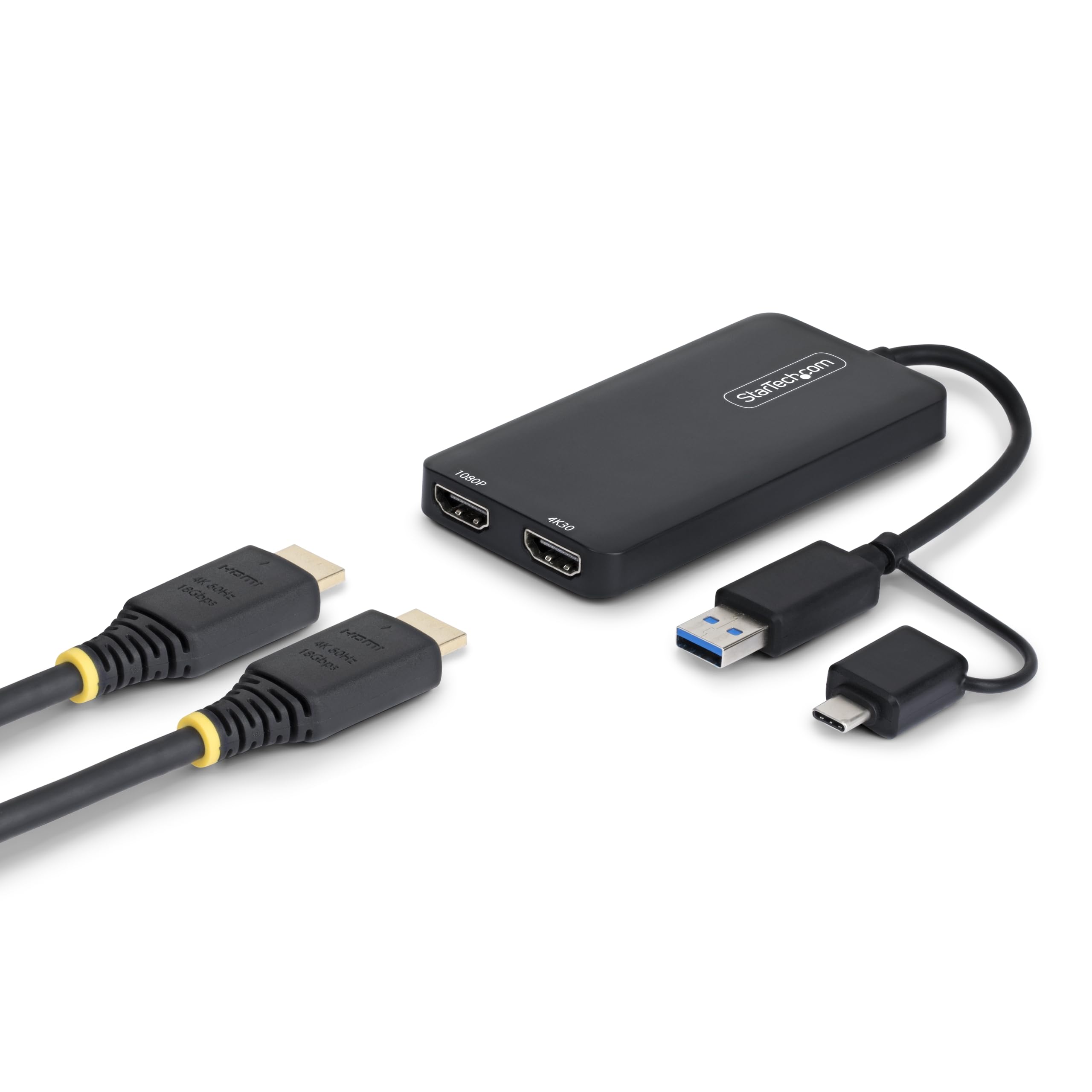 startech-com-adaptateur-usb-a-usb-c-vers-double-hdmi-4k30-1080p-mac-windows-chro image 1