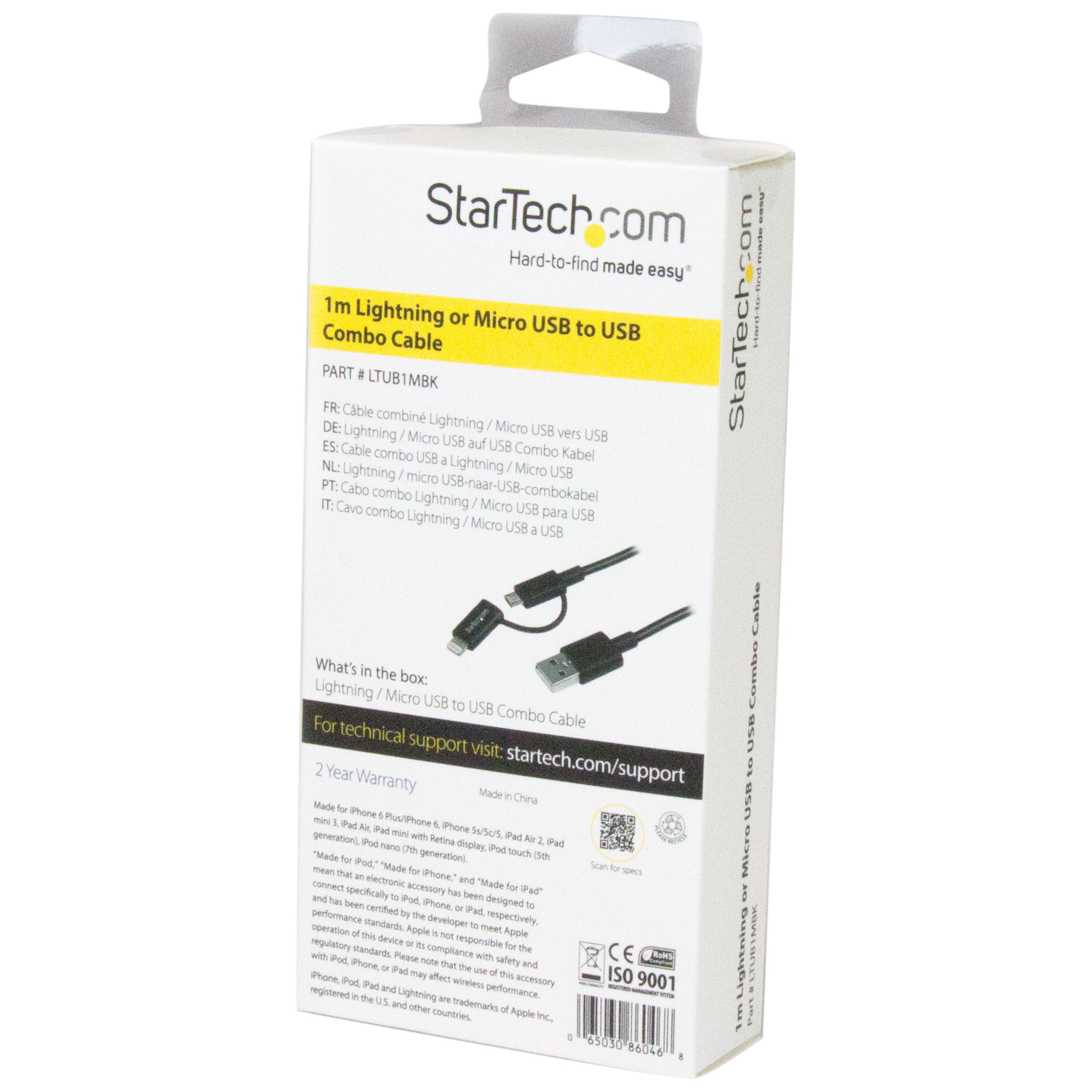 startech-com-c-ble-lightning-8-broches-micro-usb-vers-usb-1-m-charge-et-synchron image 6