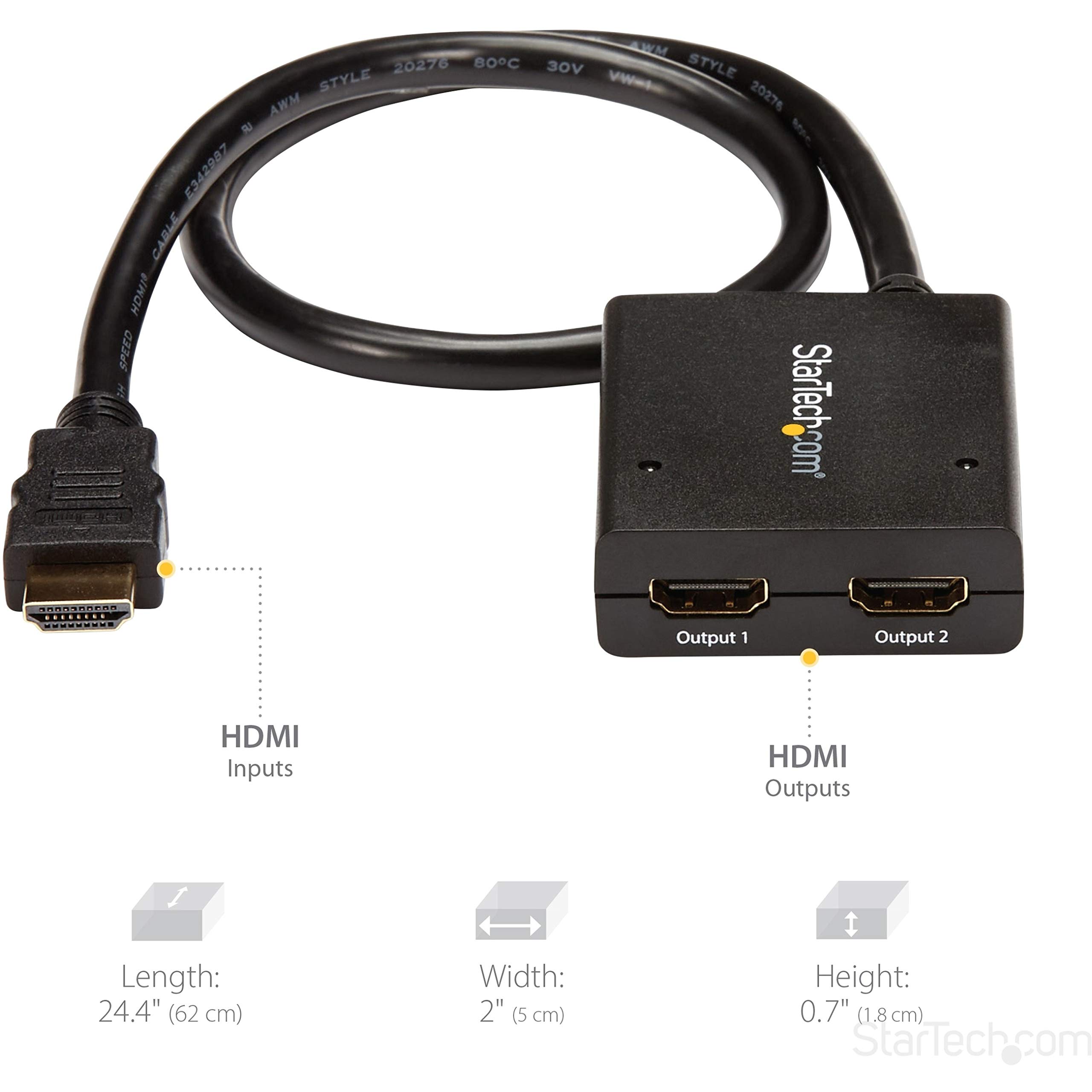 startech-com-st122hd4ku-r-partiteur-hdmi-1-vers-2-4k-30-hz image 2