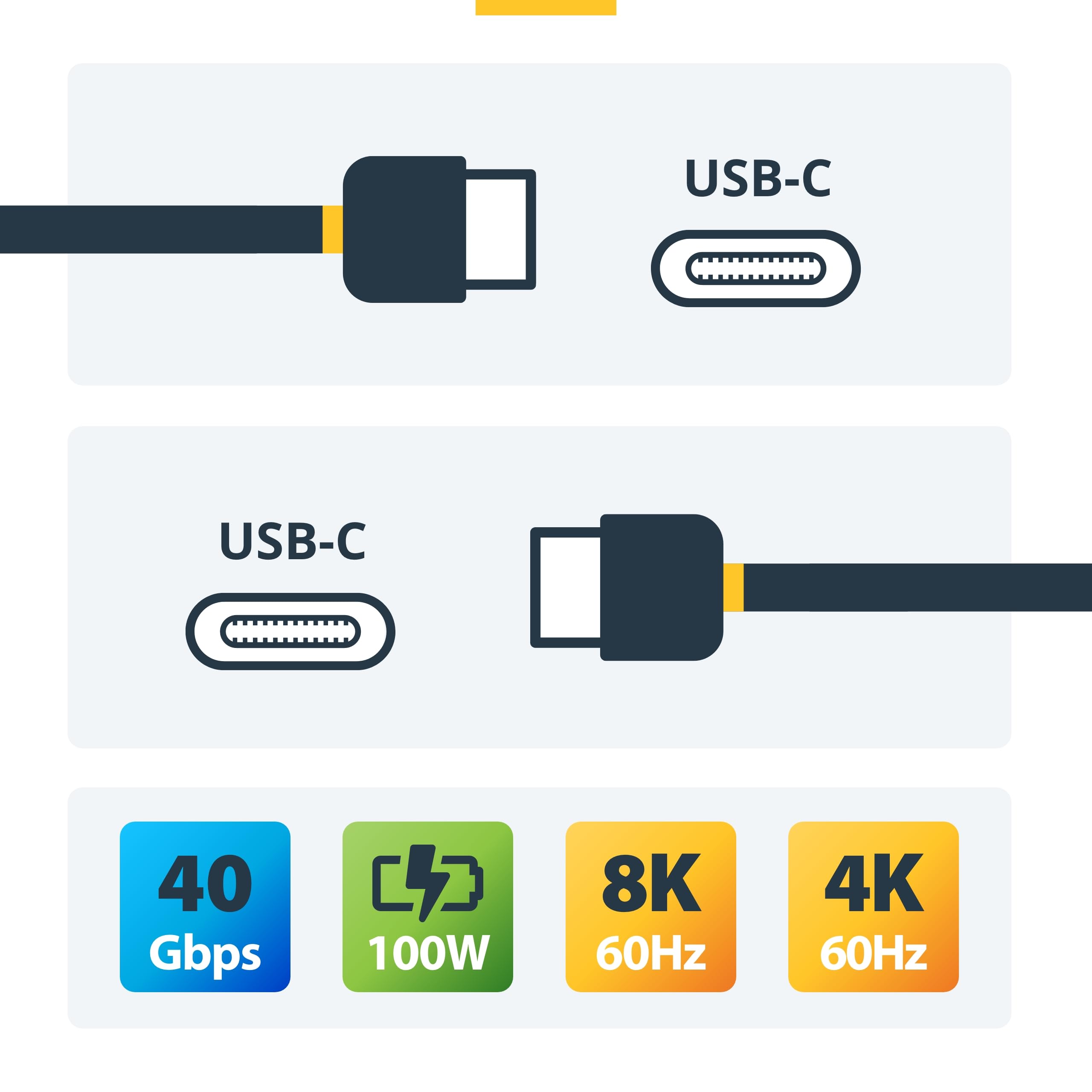 startech-com-c-ble-thunderbolt-4-actif-2m-usb-c-40gbps-100w-pd-8k-noir image 2