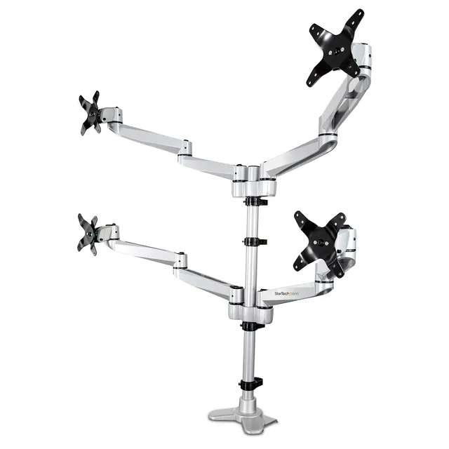 startech-com-armquadps-support-bras-4-crans-vesa-jusqu-30-argent image 1