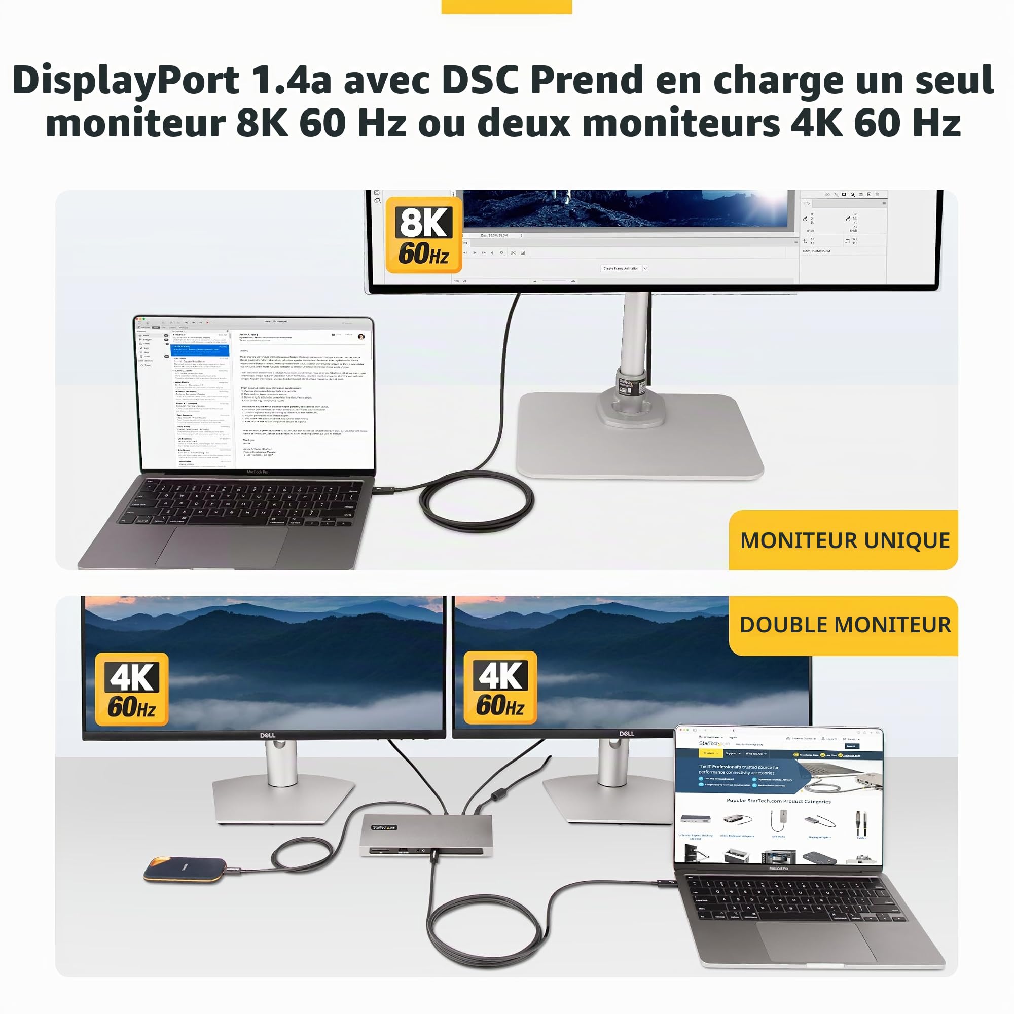 startech-com-c-ble-thunderbolt-4-actif-2m-usb-c-40gbps-100w-pd-8k-noir image 4