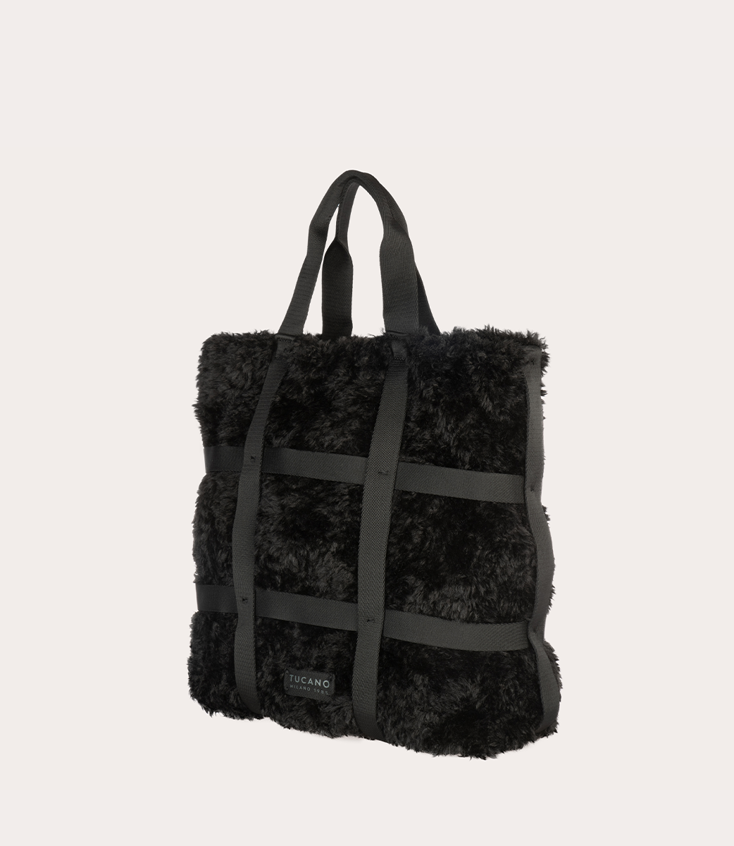 tucano-cage-tote-bag-sac-cabas-fausse-fourrure-rubans image 2