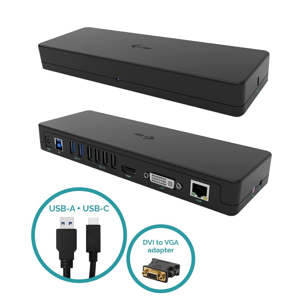 i-tec-station-d-accueil-usb-3-0-usb-c-double-cran-hdmi-dvi-vga-lan-solomon image 2