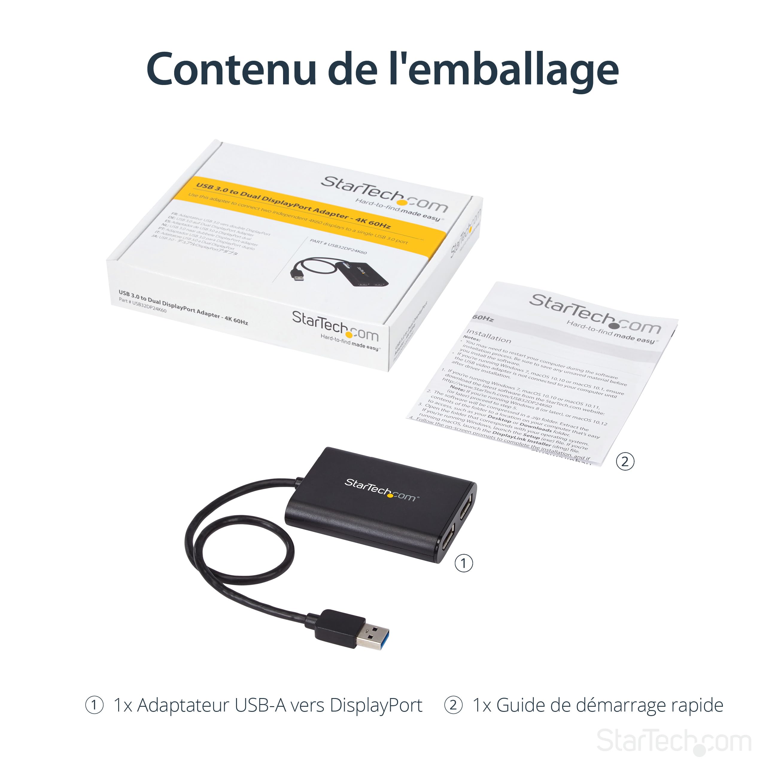 startech-adaptateur-usb-3-0-vers-double-displayport-4k-60hz-usb32dp24k60 image 6