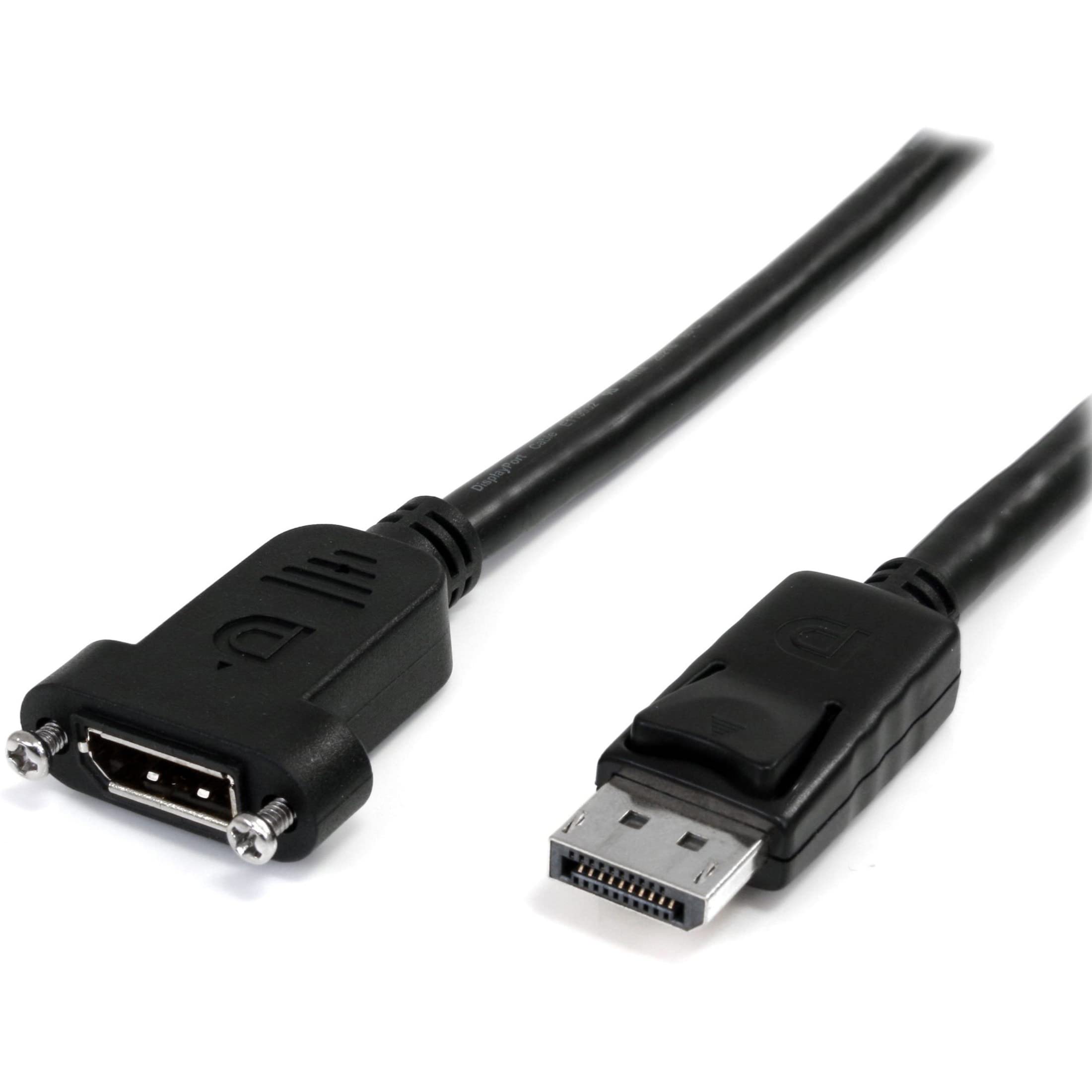 startech-com-c-ble-displayport-montage-panneau-1-m-4k-blanc-dp-m-f image 1