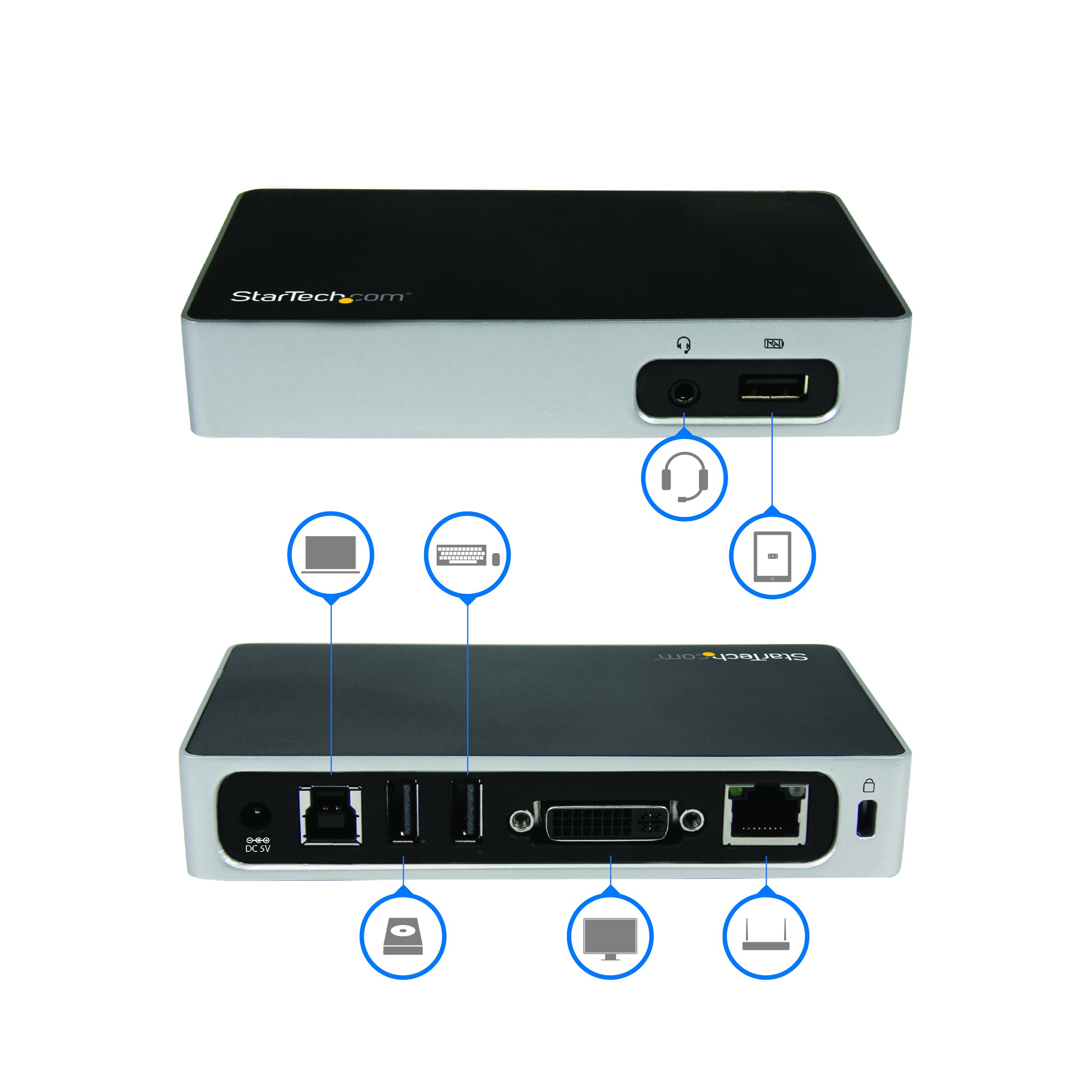 startech-com-usb3vdockd-station-d-accueil-usb-3-0-universelle-dvi-gbe image 2
