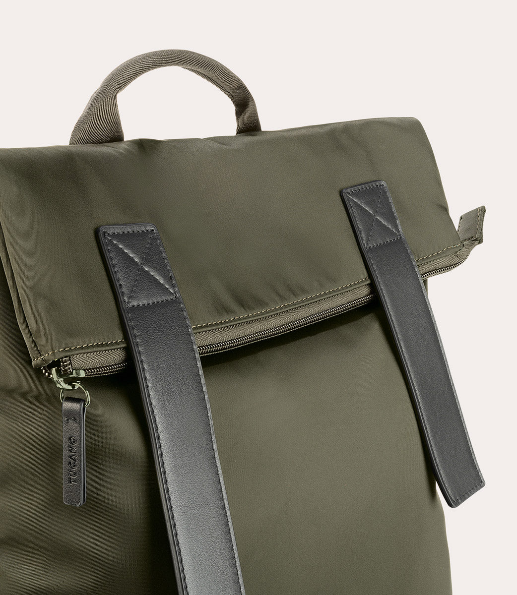 tucano-fold-backpack-sac-dos-nylon-recycl-et-cuir-15-6-macbook-16 image 4
