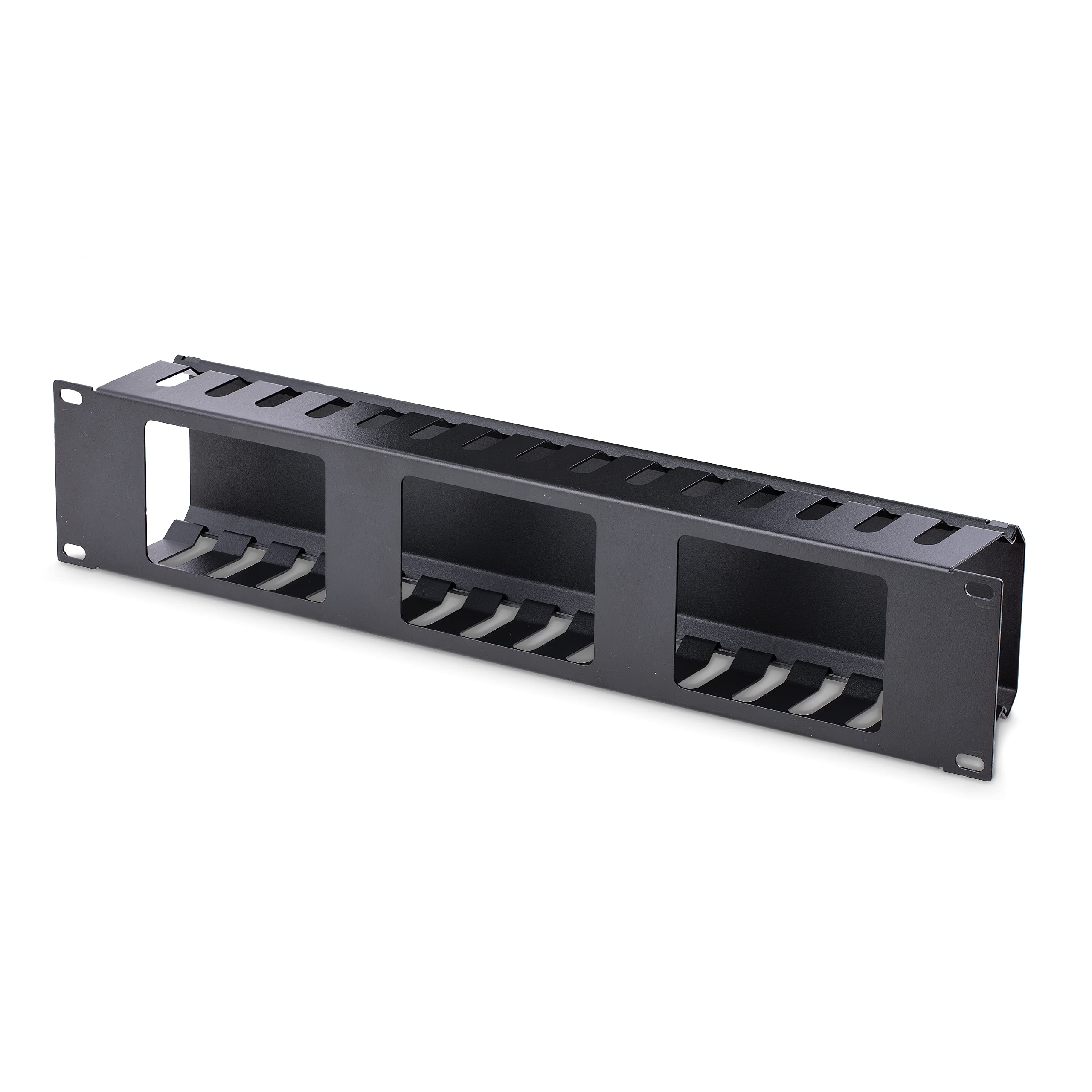 startech-com-goulotte-horizontale-doigts-2u-avec-couvercle-rack-19-pouces-acier image 1