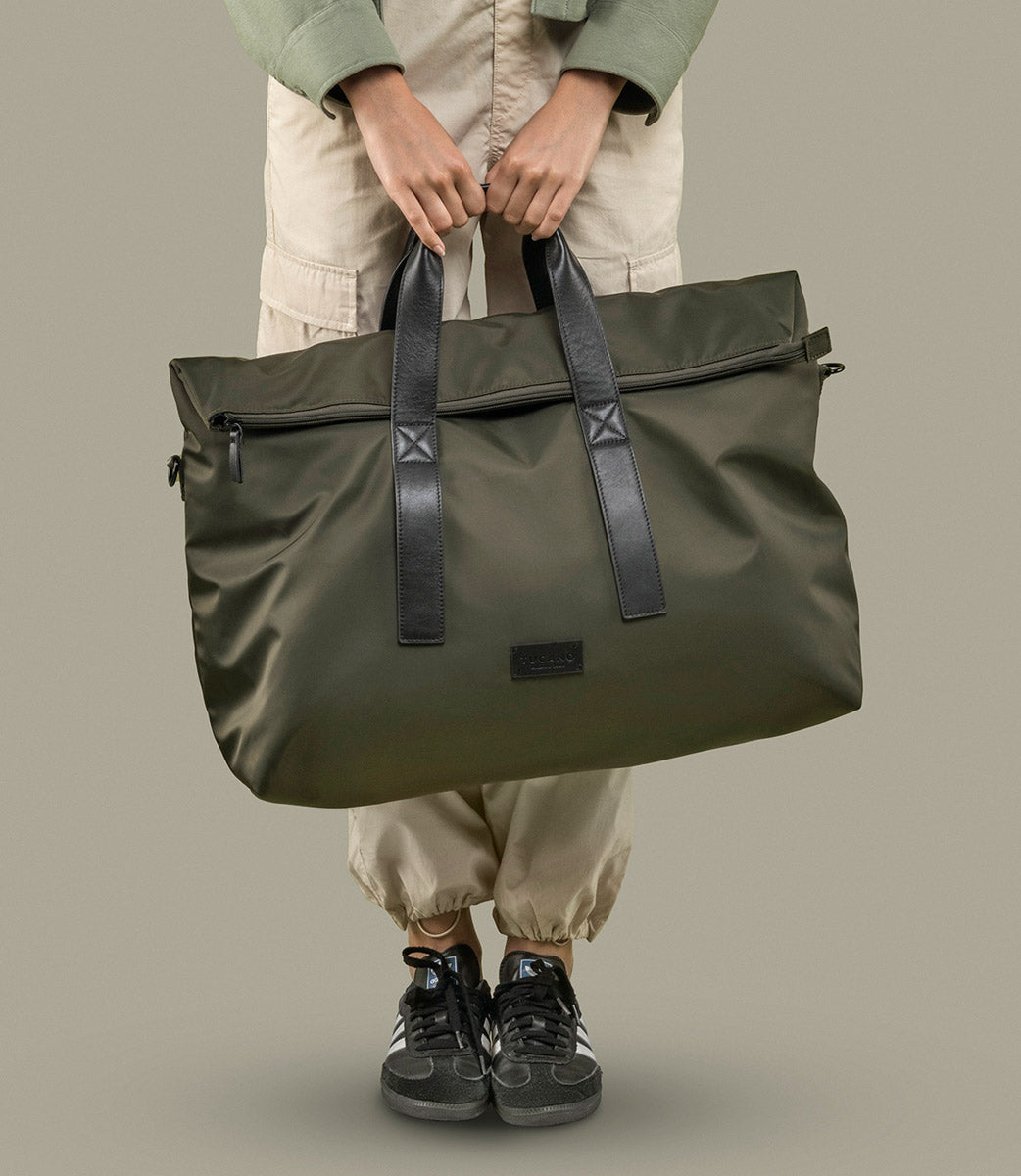 tucano-fold-weekender-bag-sac-de-voyage-nylon-recycl-et-cuir-15-6 image 2