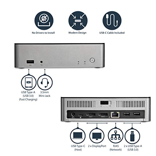 startech-com-mst30c2hdppd-station-d-accueil-usb-c-double-displayport-4k-baie-ssd image 8