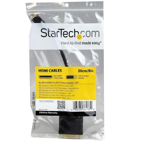 startech-com-hdcdvimf8in-adaptateur-c-ble-mini-hdmi-vers-dvi-d-20-cm-noir-m-f image 7