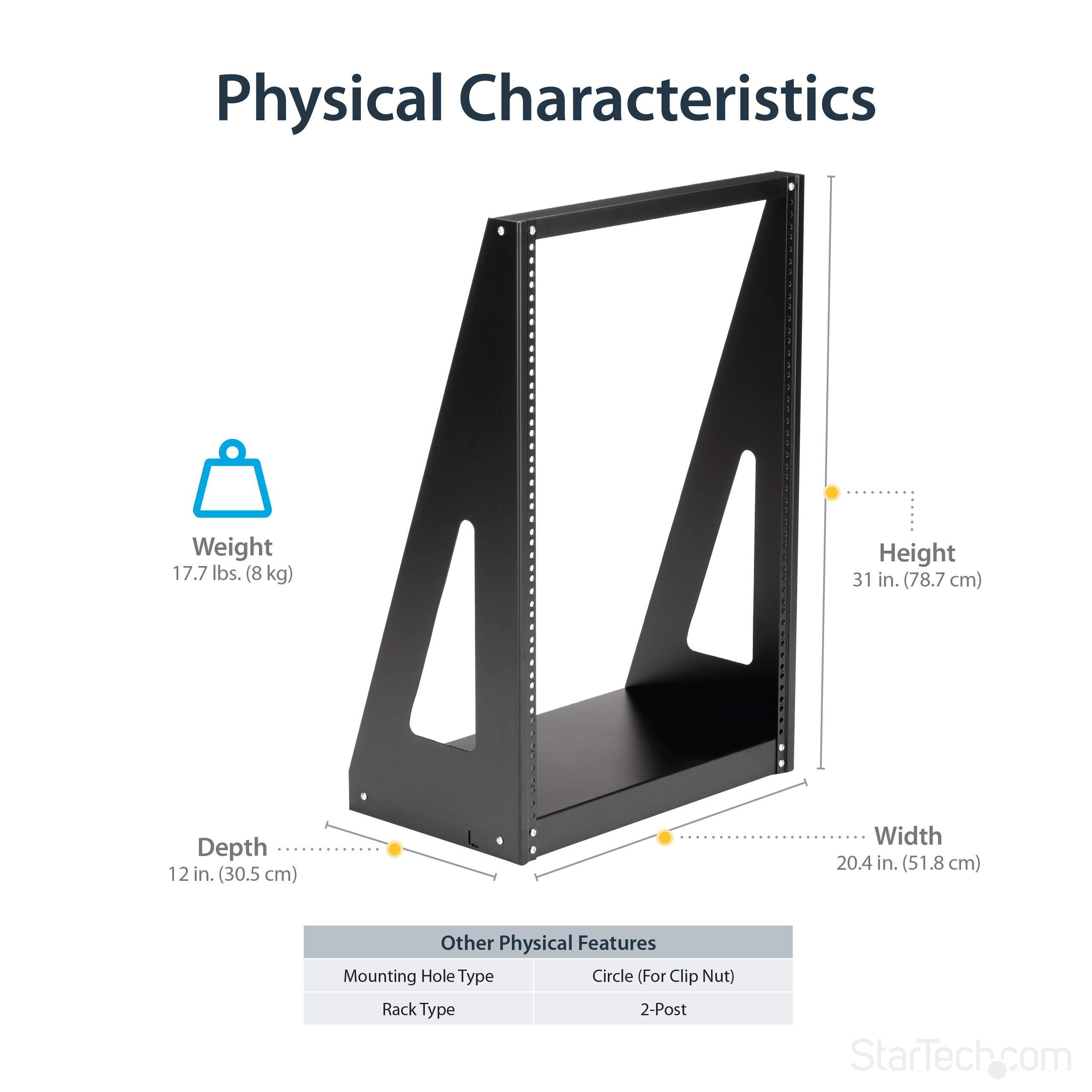 startech-com-rack-serveur-bureau-16u-2-montants-19-160kg-compact image 2