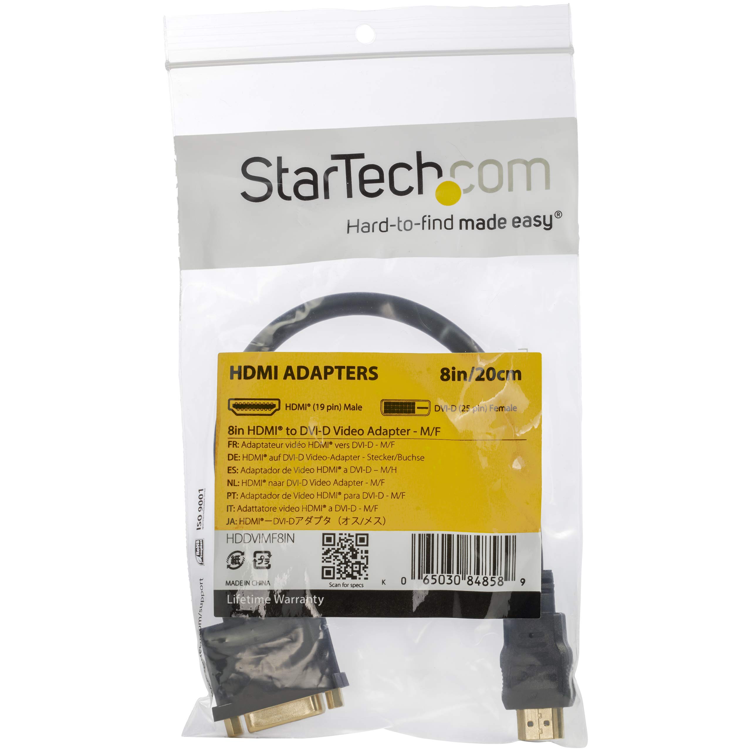 startech-com-hddvimf8in-c-ble-adaptateur-hdmi-m-le-vers-dvi-d-femelle-20-cm image 7