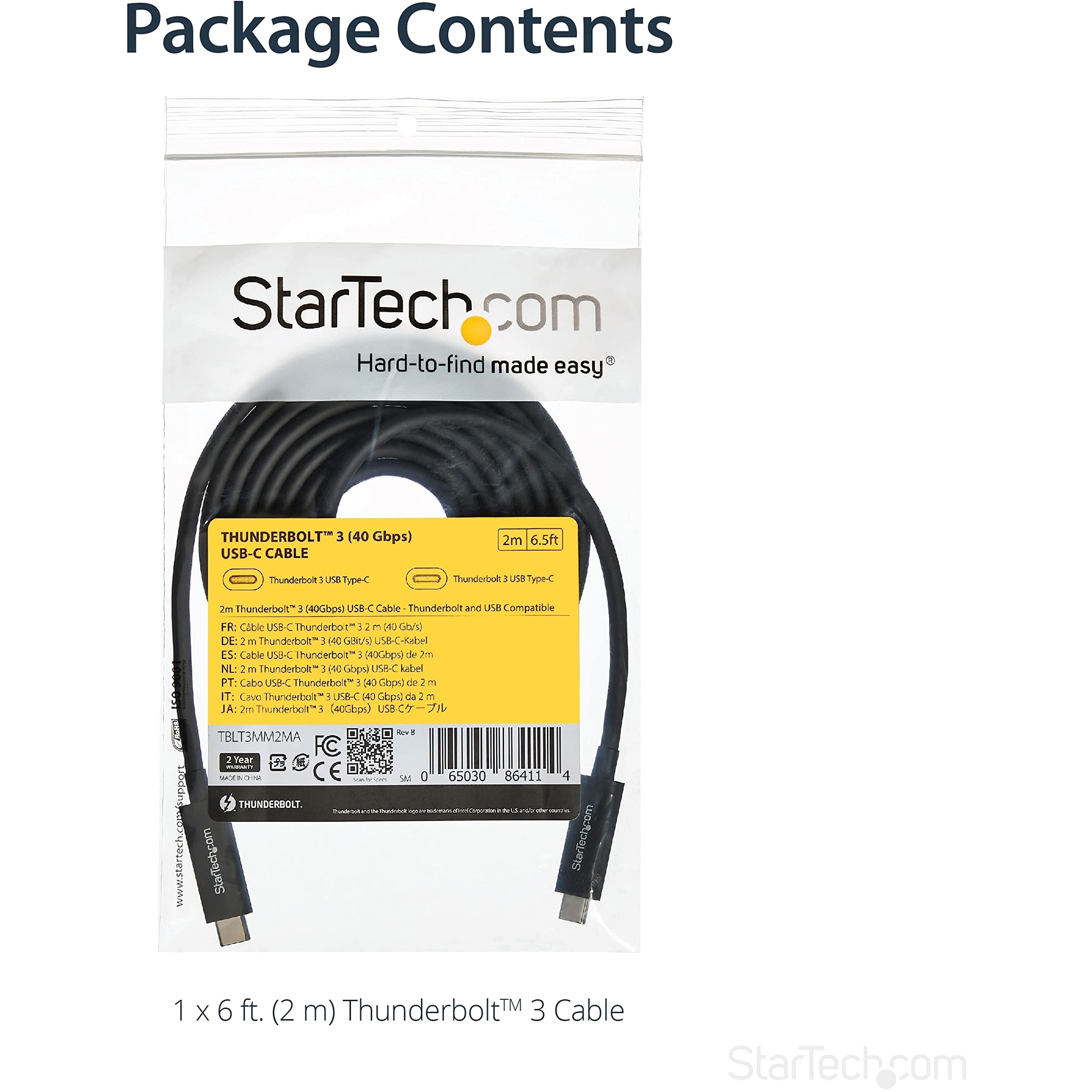 startech-com-c-ble-thunderbolt-3-actif-2m-40-gbps-100w-pd-4k-60hz-usb-c image 6