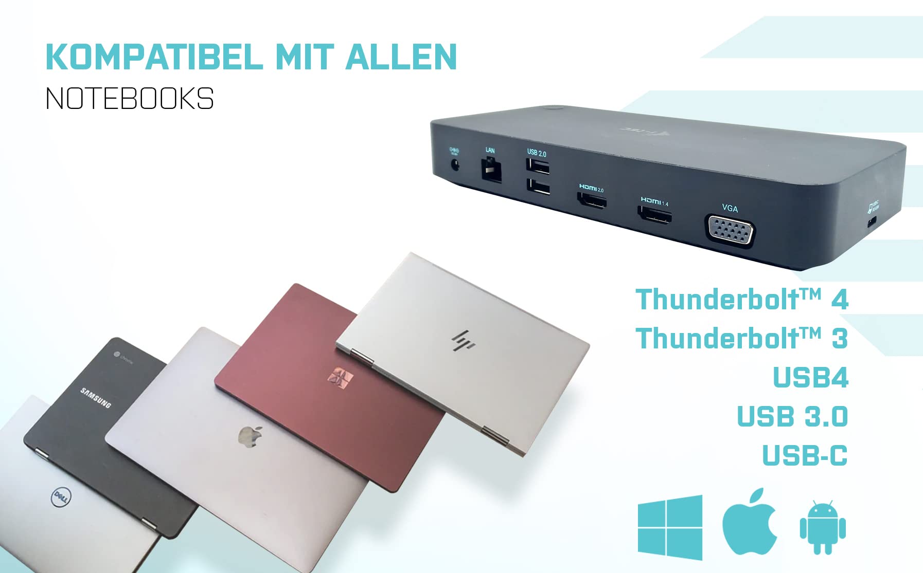 i-tec-station-d-accueil-usb-3-0-usb-c-thunderbolt-triple-cran-4k-60hz-pd-65w-sol image 3