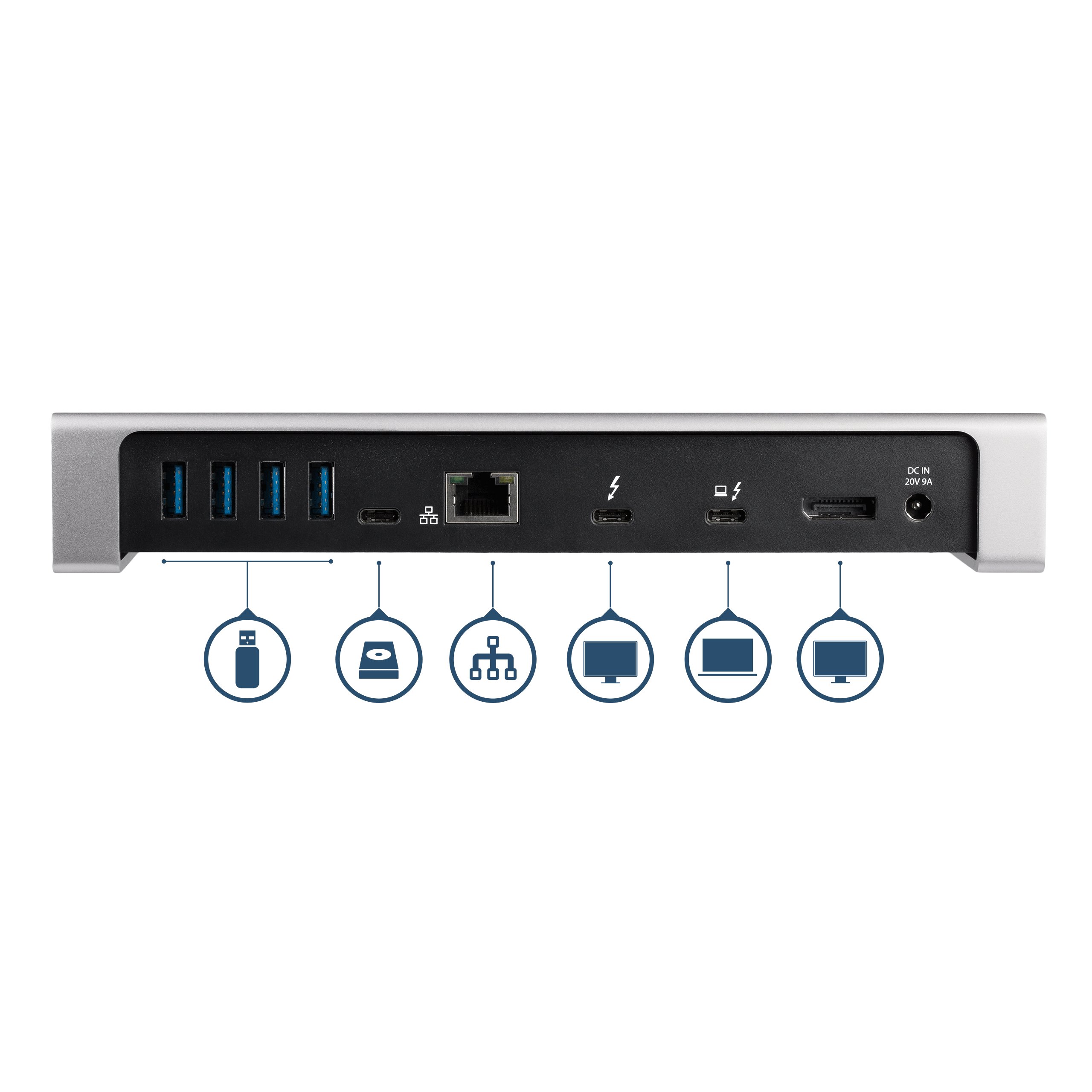 startech-com-station-d-accueil-thunderbolt-3-double-4k-60hz-85w-sd image 4
