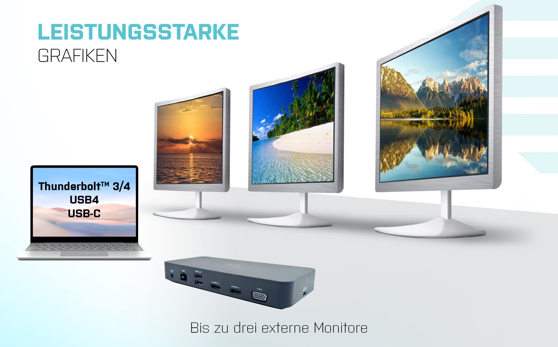 i-tec-station-d-accueil-usb-3-0-usb-c-thunderbolt-triple-cran-4k-60hz-pd-65w-sol image 6